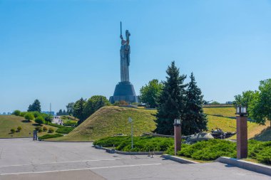 Ukrayna, Kiev 'deki Anavatan Anıtı manzarası