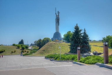 Ukrayna, Kiev 'deki Anavatan Anıtı manzarası