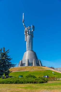 Ukrayna, Kiev 'deki Anavatan Anıtı manzarası