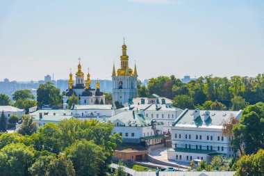 Kiev, Ukrayna 'daki Kiev Pechersk Lavra' nın hava manzarası