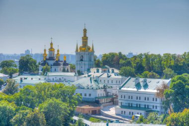 Kiev, Ukrayna 'daki Kiev Pechersk Lavra' nın hava manzarası