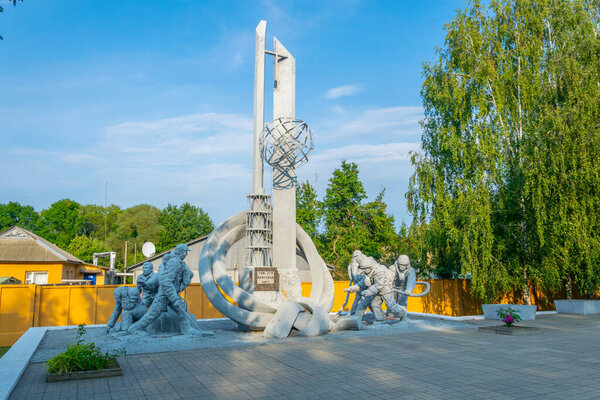 Monument to the firefighters who died during Chernobyl accident in the Ukraine
