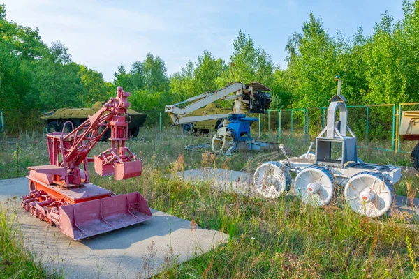 Robôs Máquinas Utilizados Durante Liquidação Rescaldo Catástrofe Chernobyl Ucrânia — Fotografia de Stock