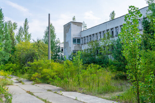 Ravaged control room of radar Duga station at Chernobyl, Ukraine