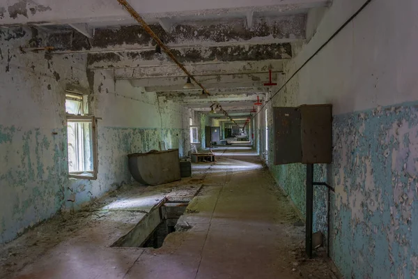 Ravaged control room of radar Duga station at Chernobyl, Ukraine