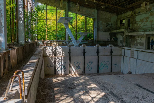 Piscine Cassée Dans Ville Pripyat Ukraine — Photo