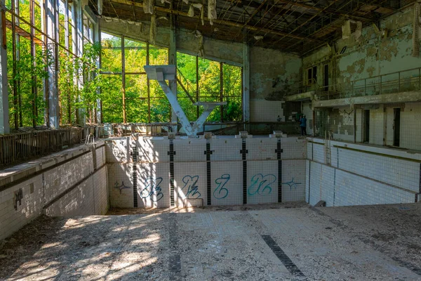 Ødelagt Svømmebasseng Pripyat Byen Ukraina – stockfoto