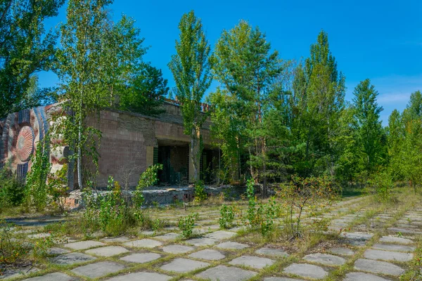 Detalhe Cinema Cidade Ucraniana Pripyat Que Ficou Desolado Depois Desastre — Fotografia de Stock