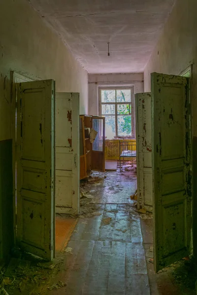 Interior Quebrado Jardim Infância Zona Exclusão Chernobyl Ucrânia — Fotografia de Stock