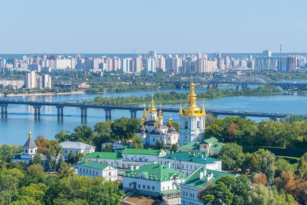 Vista Aérea Parte Inferior Kiev Pechersk Lavra Kiev Ucrânia — Fotografia de Stock