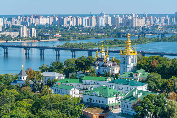 Aerial view of lower part of Kiev Pechersk lavra in Kiev, Ukraine