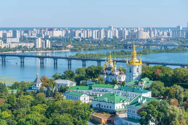 Vista Aérea Parte Inferior Kiev Pechersk Lavra Kiev Ucrânia — Fotografia de Stock