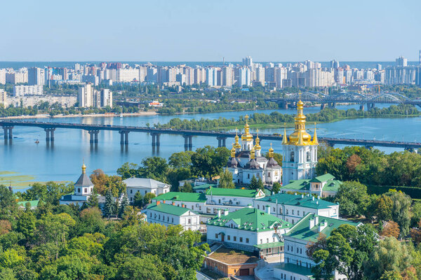 Aerial view of lower part of Kiev Pechersk lavra in Kiev, Ukraine
