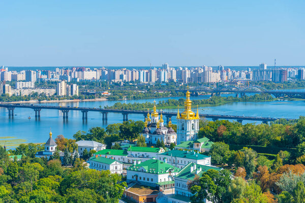 Aerial view of lower part of Kiev Pechersk lavra in Kiev, Ukraine