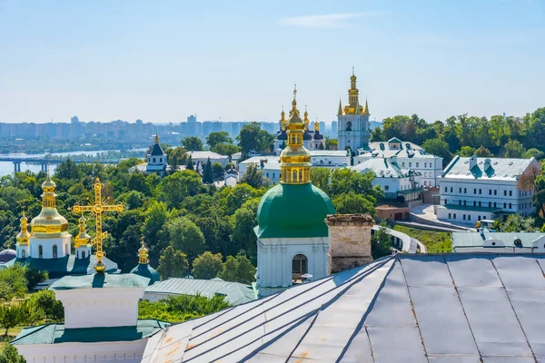 Vista Aérea Parte Inferior Kiev Pechersk Lavra Kiev Ucrânia — Fotografia de Stock