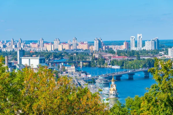 Flygfoto Över Podil Från Volodymyr Hill Kiev Ukraina — Stockfoto