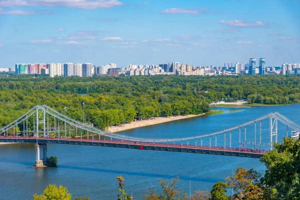 Gångbro Över Floden Dnepr Kiev Ukraina — Stockfoto