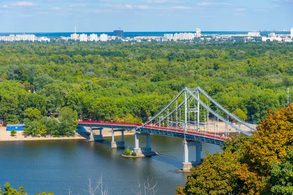 Gångbro Över Floden Dnepr Kiev Ukraina — Stockfoto