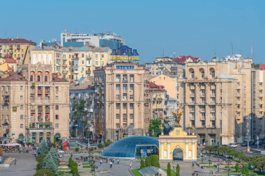 KYIV, UKRAINE, 31 AĞUSTOS 2019: Ukrayna 'nın Kyiv kentindeki bağımsızlık meydanı