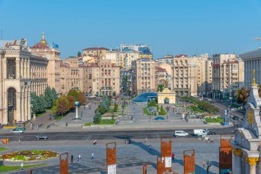 KYIV, UKRAINE, 31 AĞUSTOS 2019: Ukrayna 'nın Kyiv kentindeki bağımsızlık meydanı