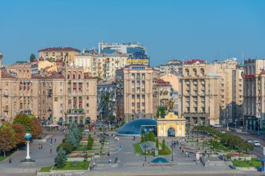 KYIV, UKRAINE, 31 AĞUSTOS 2019: Ukrayna 'nın Kyiv kentindeki bağımsızlık meydanı