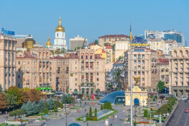 KYIV, UKRAINE, 31 AĞUSTOS 2019: Ukrayna 'nın Kyiv kentindeki bağımsızlık meydanı