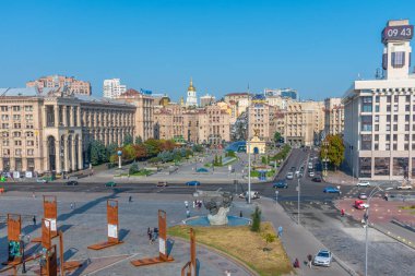 KYIV, UKRAINE, 31 AĞUSTOS 2019: Ukrayna 'nın Kyiv kentindeki bağımsızlık meydanı