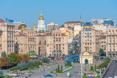 KYIV, UKRAINE, 31 AĞUSTOS 2019: Ukrayna 'nın Kyiv kentindeki bağımsızlık meydanı