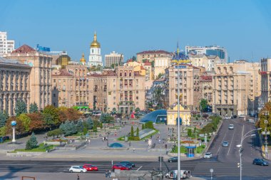 KYIV, UKRAINE, 31 AĞUSTOS 2019: Ukrayna 'nın Kyiv kentindeki bağımsızlık meydanı