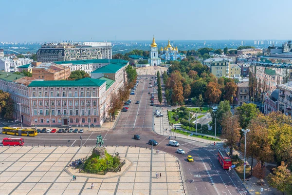 Kyiv Ucrania Agosto 2019 Monumento Bohdan Khmelnytsky Monasterio San Miguel — Foto de Stock