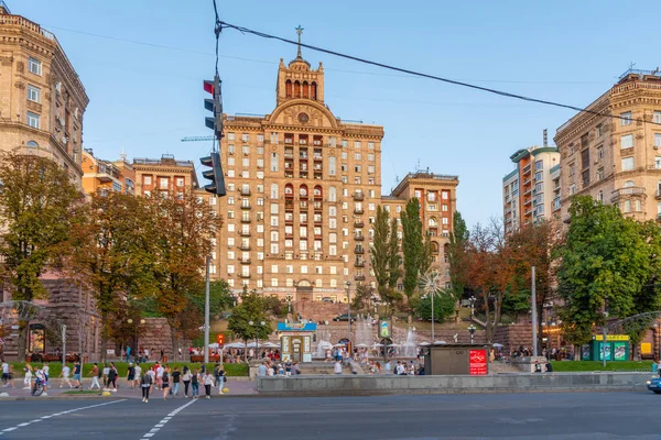 Киев Украина Августа 2019 Вид Крещатик Киев Украина — стоковое фото