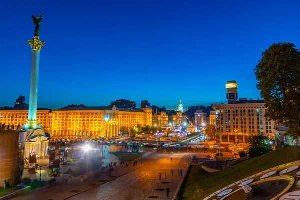 Kyiv Ukraine August 2019 Нічний Вид Меморіалу Незалежності Площі Майдан — стокове фото