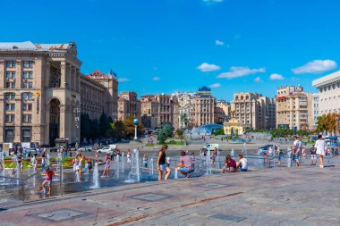 KYIV, UKRAINE, 28 AĞUSTOS 2019: Ukrayna 'nın Kyiv kentindeki bağımsızlık meydanı