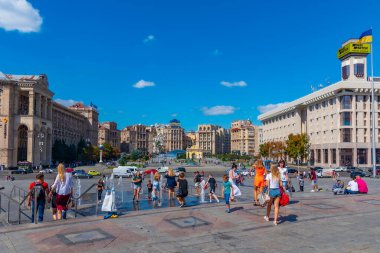 KYIV, UKRAINE, 28 AĞUSTOS 2019: Ukrayna 'nın Kyiv kentindeki bağımsızlık meydanı