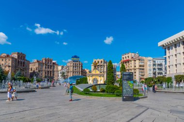 KYIV, UKRAINE, 28 AĞUSTOS 2019: Ukrayna 'nın Kyiv kentindeki bağımsızlık meydanı
