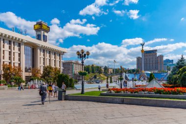 KYIV, UKRAINE, 28 AĞUSTOS 2019: Ukrayna 'nın Kyiv kentindeki bağımsızlık meydanı