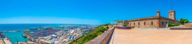 BARCELONA, İspanya, 28 Haziran 2019: Barcelona Limanı Panoraması