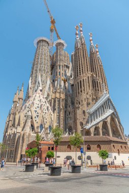BARCELONA, İspanya, 30 Haziran 2019: Barcelona, İspanya 'da Sagrada Familia Katedrali