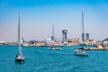 BARCELONA, İspanya, 30 Haziran 2019: Barcelona Limanı, İspanya