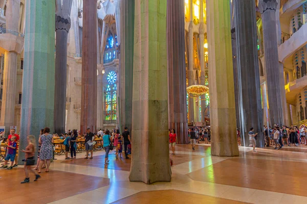 Barcelona Španělsko Června 2019 Interiér Katedrály Sagrada Familia Barceloně Španělsko — Stock fotografie