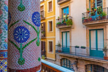 BARCELONA, İspanya, 30 Haziran 2019: Barcelona, İspanya 'daki Palau de la Musica' nın İçi