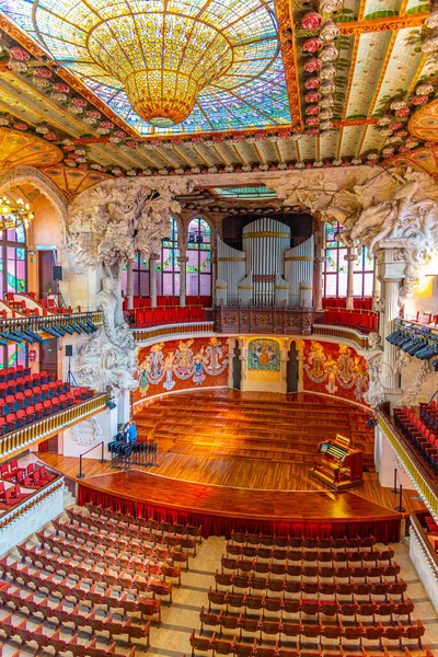 Barcelona Hiszpania Czerwiec 2019 Wnętrze Palau Musica Barcelonie Hiszpania — Zdjęcie stockowe