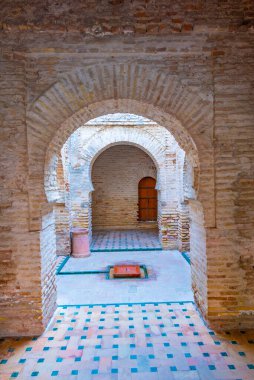 JEREZ DE LA FRONTERA, İSPA, 27 Haziran 2019: İspanya 'da Jerez de la Frontera' daki Alcazar kalesindeki cami