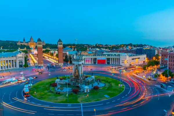 Barcelona Spanien Juni 2019 Solnedgång Utsikt Över Placa Espanya Barcelona — Stockfoto