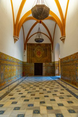 SEVILLA, İspanya, 25 Haziran 2019: Sala de las Bovedas İspanya 'da gerçek alcazar de Sevilla' da