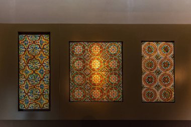 SEVILLA, İspanya, 25 Haziran 2019: İspanya 'da gerçek alcazar de Sevilla süsleri