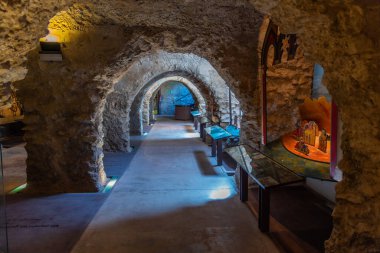 LORCA, İSPAN, 20 HAZİRAN 2019: İspanya 'daki Lorca kalesinin yeraltı