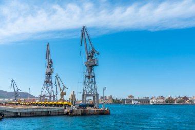 CARTAGENA, İSPAN, 19 HAZİRAN 2019 İspanya 'daki Kartagena Limanı