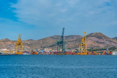 CARTAGENA, İSPAN, 19 HAZİRAN 2019 İspanya 'daki Kartagena Limanı