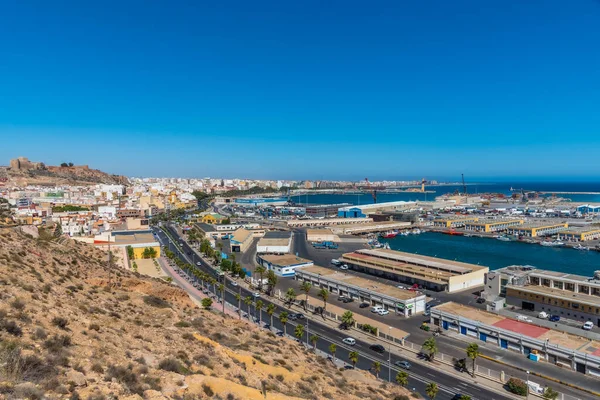 Almeria Spanyolország 2019 Június Kilátás Almeria Kikötőjére Spanyolországban — Stock Fotó